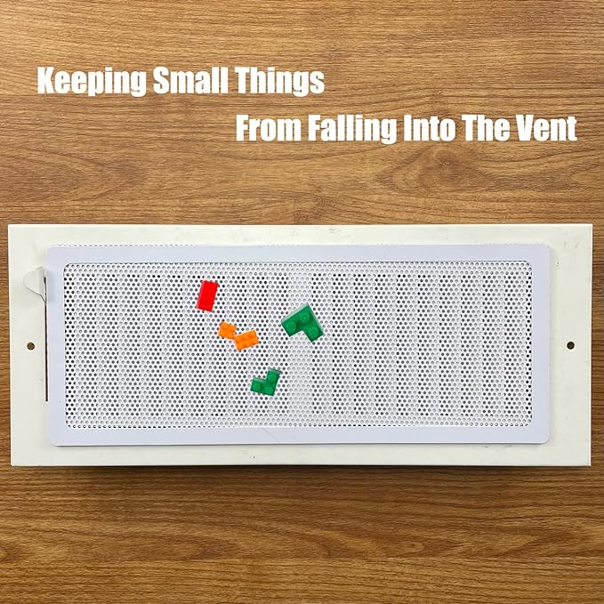 White Floor Register Vent Screen Cover 4"x10" Magnetic - Image 4