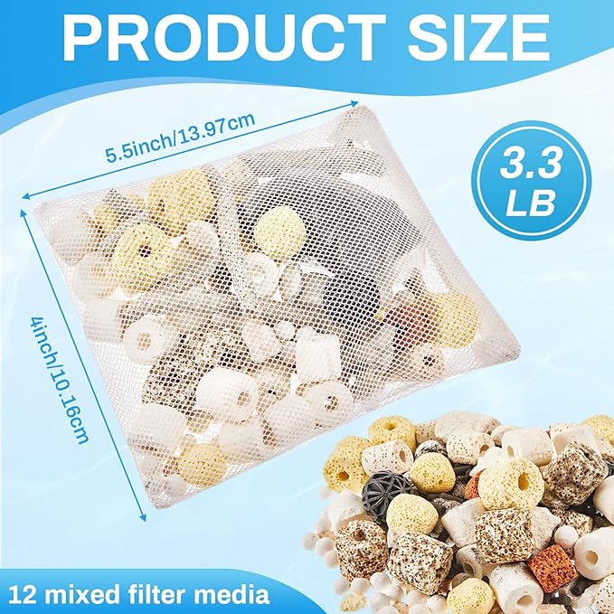 Timgle 3 Bags Aquarium Filter Media Bio Balls Ceramic Rings Set 1500 g Total - Image 2