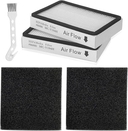 2Pack 86880 Exhaust Filters + 2Pack 81002 Sponge Motor Safety Filters Compatible by Tyhocent