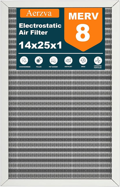 14x25x1 Reusable Air Filter, MERV 8, Permanent Electrostatic Air Filter by Unknown
