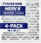 Filter King 18x18x1 Air Filter | 4-PACK | MERV 8 HVAC Pleated A/C Furnace by FilterKing