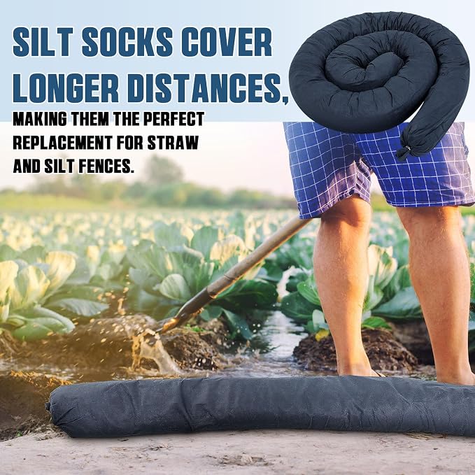 2 Pcs Sediment Filter Erosion Control Blanket Silt Fence Sock - Image 6