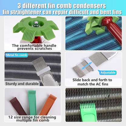 6 Pcs Air Conditioner Fin Comb Cleaner Set, Ac Fin Comb Straightener Tool - Image 3