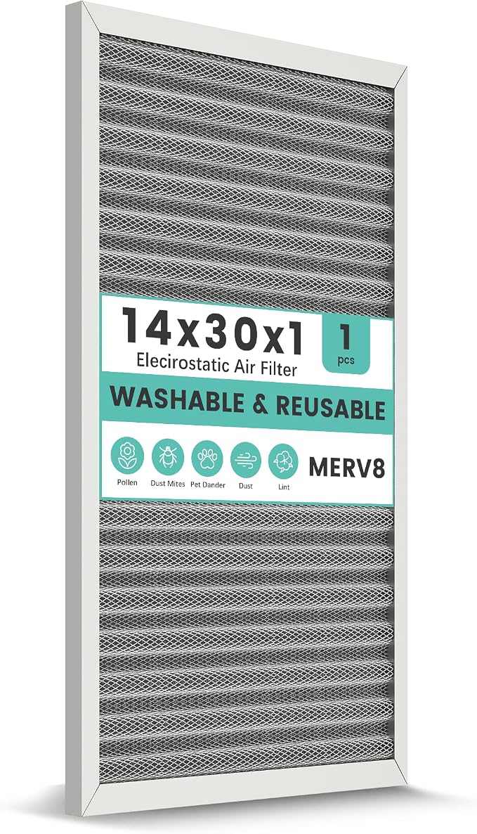 14x30x1 HVAC Furnace Air Filter, Washable Electrostatic Furnace Filter by KEYINGXUAN