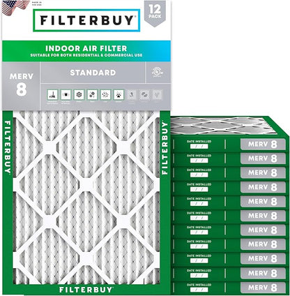 Filterbuy 14x22x1 Air Filter MERV 8 Essential Dust & Allergy Defense, by Filterbuy