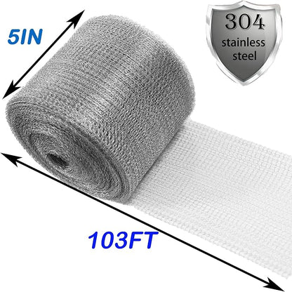 Wire Mesh Hole Fill Fabric 5 in X 103Ft, Weep Holes Filler and Covers, Upgraded - Image 2