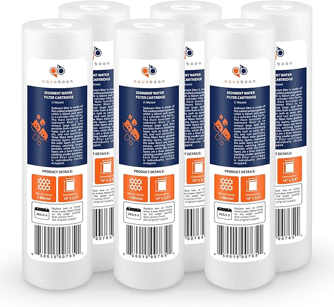 Aquaboon 1 Micron Whole House Sediment Filter 10 x 2.5 by Aquaboon