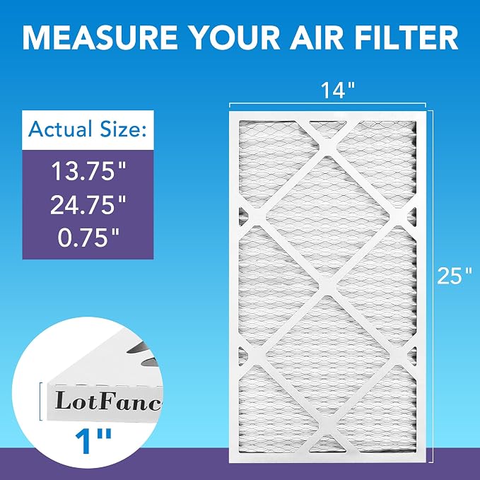 LotFancy 14x25x1 Air Filter MERV 11 4-Pack, Electrostatic Pleated AC Furnace - Image 2