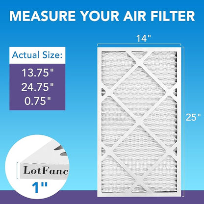 LotFancy 14x25x1 Air Filter MERV 11 4-Pack, Electrostatic Pleated AC Furnace - Image 2