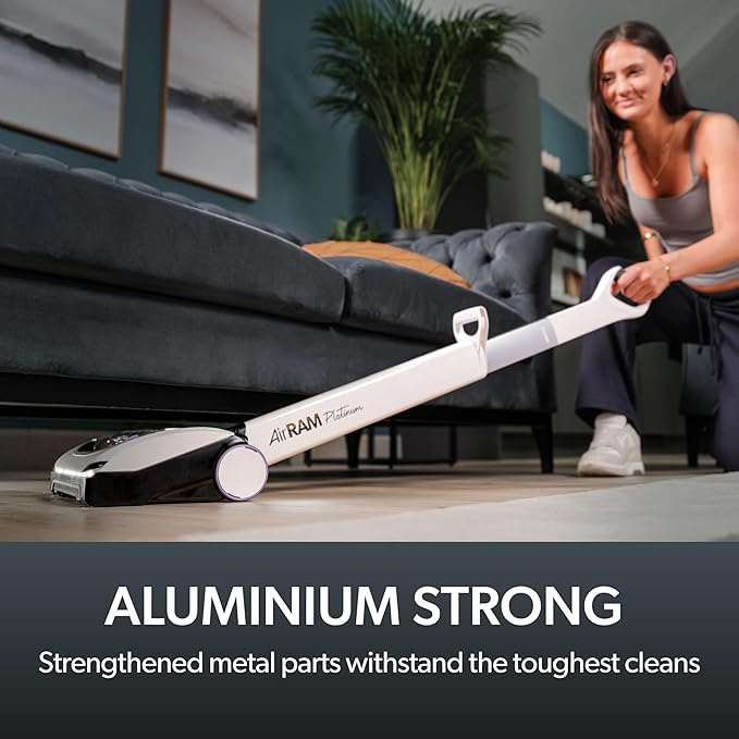 Gtech AirRAM Platinum Cordless Vacuum Cleaner - Includes Anti-Hair Wrap Brush Bar - Perfect for Carpet and Hardwood Floors - Rechargeable 22v Li-ion Battery - Lightweight (7 lbs.)