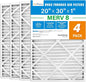 LotFancy 20x30x1 Air Filter MERV 8 4-Pack, Electrostatic Pleated Furnace & AC by LotFancy