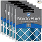 Nordic Pure 20x25x1 Pleated Air Filters MERV 7 Plus Carbon 6 Pack by NordicPure
