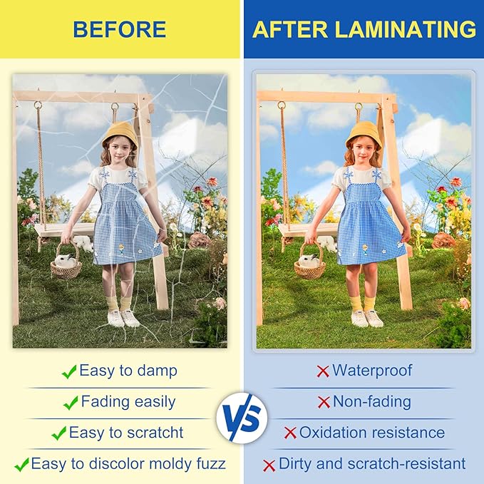 BURVAGY 300 Pack Laminating Sheets, 3 Mil, 9 x 11.5 Inches Thermal Laminating Pouches Lamination Sheet Paper for Laminator, Clear, Letter Size, Office and School Supplies