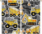 Kids Construction Excavator Window Curtains by SHElifestyle