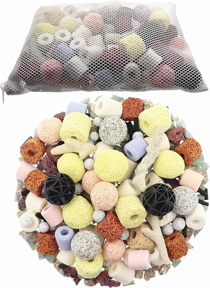 Aquarium Filter Media 15-in-1 Mineral Balls & Ceramic Rings - 500g - Image 2