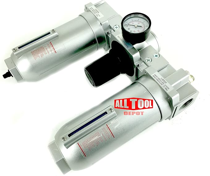 3/4" NPT SUPER DUTY Compressed Air In Line Filter Regulator Lubricator Oiler - Image 3