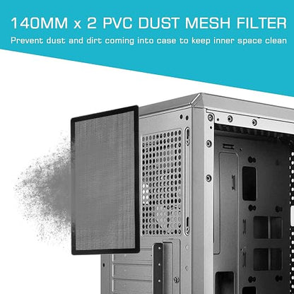 287mm 140mm x 2 PC Fan Dust Mesh Filter 11.3inch x 5.79inch PVC Computer PC - Image 6