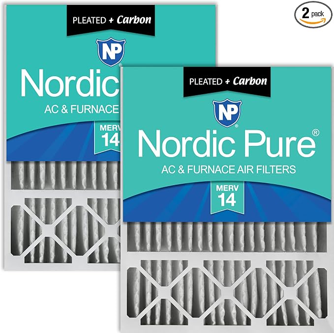 Nordic Pure 20x25x5 Lennox X6673 X6675 Replacement AC Filter MERV 14 + Carbon 2 by NordicPure