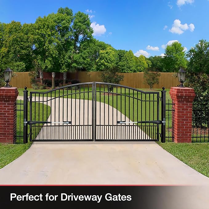 Mighty Mule MM572W HD Dual Arm Gate Openers 12 V Wireless AC/Battery Powered Automatic Gate Opener