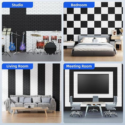 12 Pack Acoustic Panels with Self Adhesive, Soundproof Wall Panels, Brick Sound - Image 5