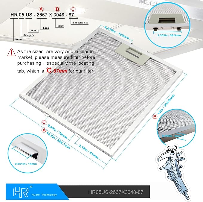 Updated W10169961A Range Hood Filter, Stove Vent Filter, Fits Whirlpool - Image 2