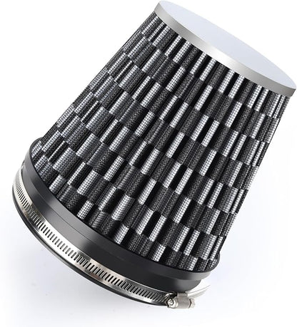 6" 152mm Cold Air Intake Filter Clamp-On Replacement High Flow Inlet Air Filter by DrivewithConfidence
