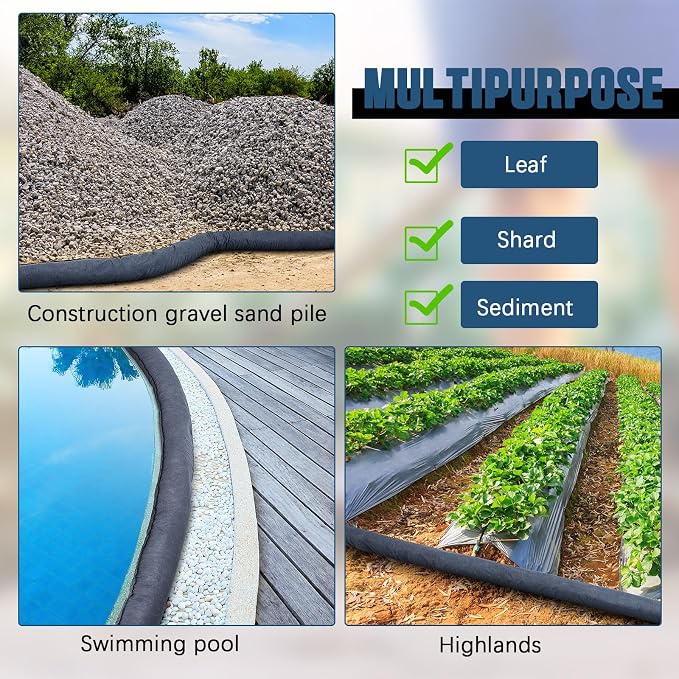 4 Pcs Sediment Filter Erosion Control Blanket Silt Fence Sock - Image 7
