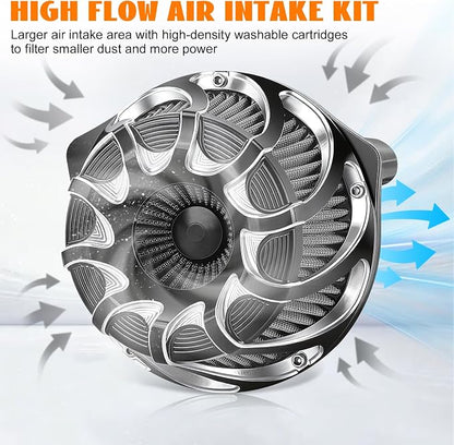 High Flow Air Cleaner Intake Filter Kit Air Filters Cover Drift Style - Image 4