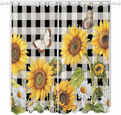 Sunflowers Living Room Curtains 96 Inch Length, Window Curtains Tab Top by Unknown