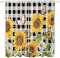 Sunflowers Living Room Curtains 84 Inch Length, Window Curtains Tab Top by Unknown