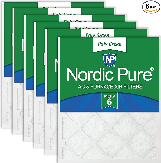 Nordic Pure 16x30x1 Poly Green MERV 6 AC Furnace Air Filters – Reduces Dust by NordicPure