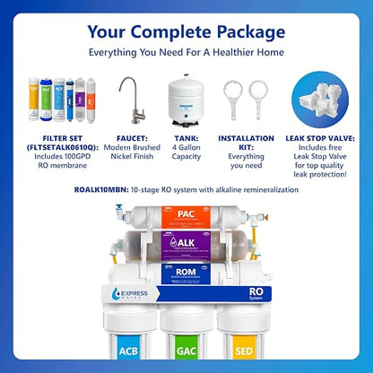 Express Water 10 Stage Reverse Osmosis Alkaline Water Filtration System - Image 6