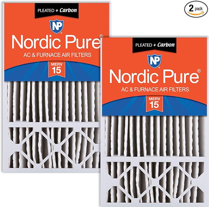 Nordic Pure 16x25x5 Honeywell Replacement Air Filters MERV 15 Plus Carbon 2 Pack by NordicPure