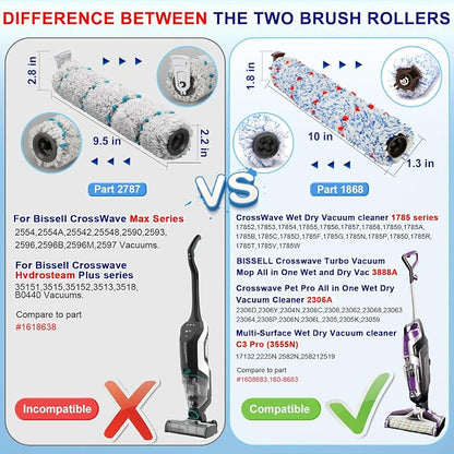 Lemige 2 Pack Multi-Surface Brush Roll 1868 + 2 Pack Vacuum Filter 1866 - Image 3