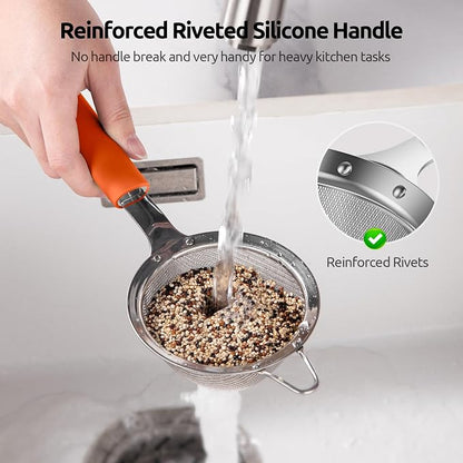 U-Taste Small Fine Mesh Strainer: 18/8 Stainless Steel 3.35in 30 Mesh Kitchen - Image 4