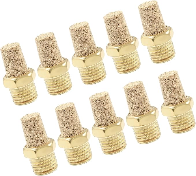 10 Pack 1/4" Male Thread Pneumatic Brass Exhaust Muffler Filter Air Pneumatic - Image 5