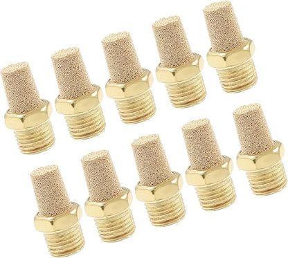 10 Pack 1/4" Male Thread Pneumatic Brass Exhaust Muffler Filter Air Pneumatic - Image 5