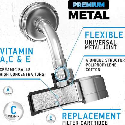 AquaHomeGroup Luxury Filtered Shower Head 2 Cartridges Vitamin C+E+A + 5 Shower - Image 3