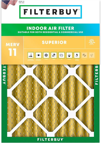 Filterbuy 10x14x4 Air Filter MERV 11 Superior Pet & Allergy Defense, by Filterbuy
