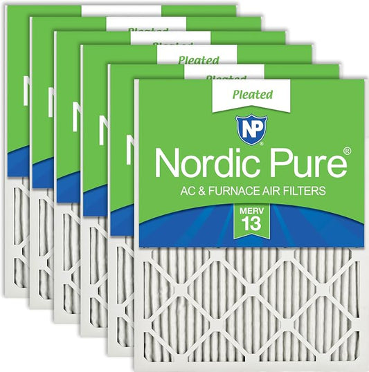 Nordic Pure 12x24x1 Pleated MERV 13 Air Filters 6 Pack by NordicPure