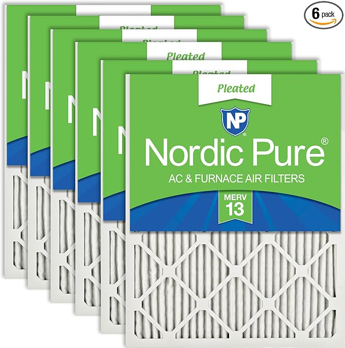 Nordic Pure 18x24x1 Pleated MERV 13 Air Filters 6 Pack by NordicPure