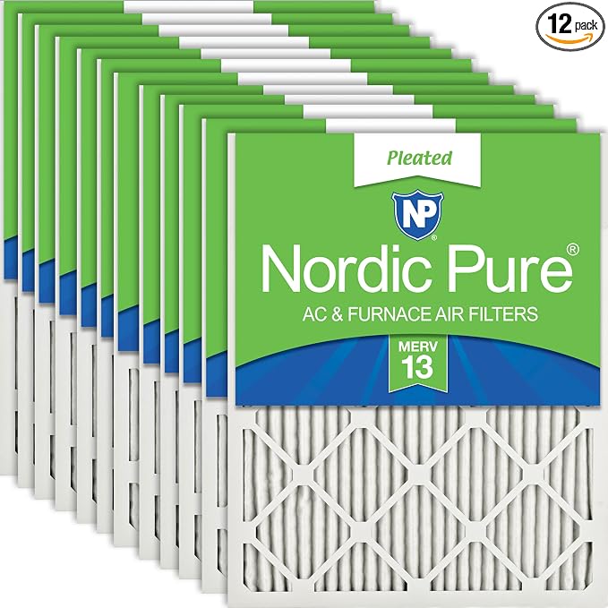 Nordic Pure 16x16x1 Pleated MERV 13 Air Filters 12 Pack by NordicPure