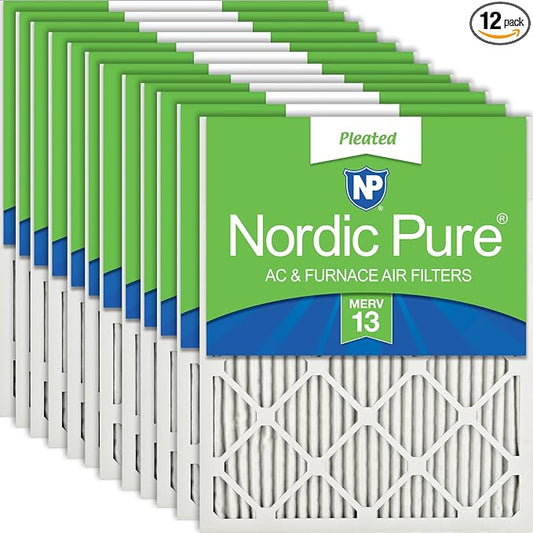 Nordic Pure 18x20x1 Pleated MERV 13 Air Filters 12 Pack by NordicPure