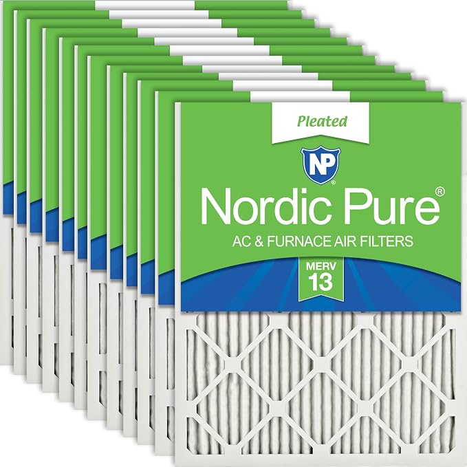 Nordic Pure 12x12x1 Pleated MERV 13 Air Filters 12 Pack by NordicPure