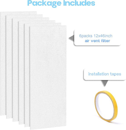 6 Packs Air Vent Filter 12x46inch Electrostatic Filter Media - Image 6