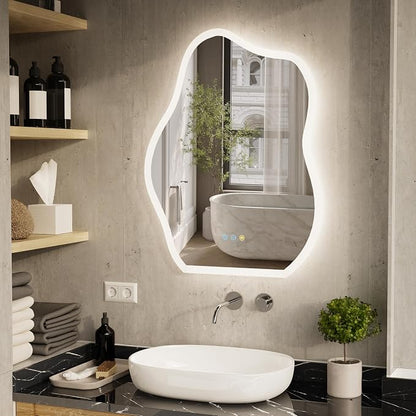 LUVODI Lighted LED Bathroom Mirror: 31.5”x24” Cloud Shape Wall Mounted Vanity - Image 2