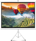Projector Screen 84" with Floor Standing Portable Fold-Out Roll-Up Tripod Manual, Mobile Movie Screen, Home Theater Cinema Wedding Party Office Presentation, Quick Assembly