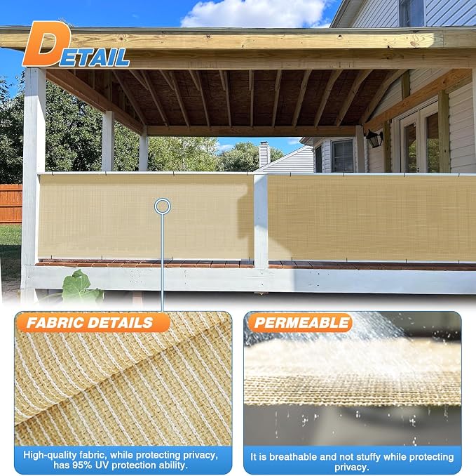 TANG Sun Shade Fabric Roll 8'x63' Shade Cloth - Image 4