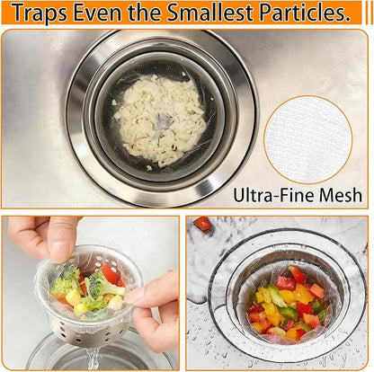 400 Pack Disposable Sink Strainer Bags – Ultra-Fine Elastic Mesh Food Catcher - Image 5