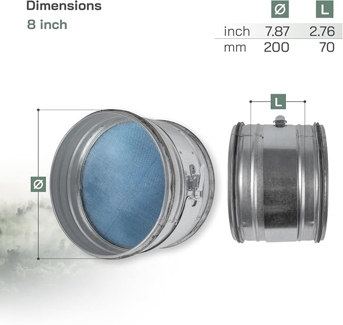 Vent Systems 8" Inch Inline Air Filter - Image 6